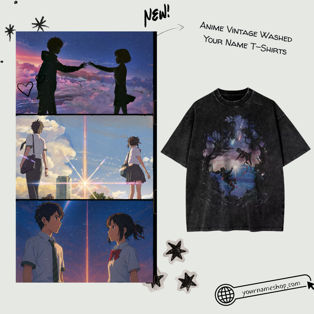 Anime Vintage PTTT2504 Washed  Your Name T-Shirts